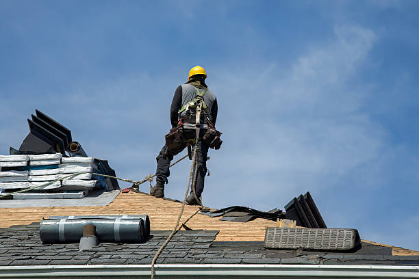 Professional Roofing technician working in Roberts, WI